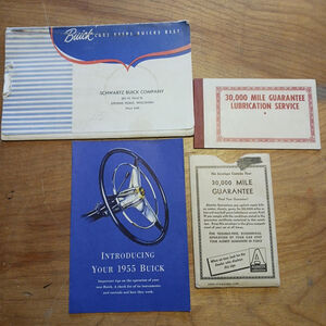 1955 Buick Introduction Care Package 3000 Mi Guarantee Booklet Ephemera